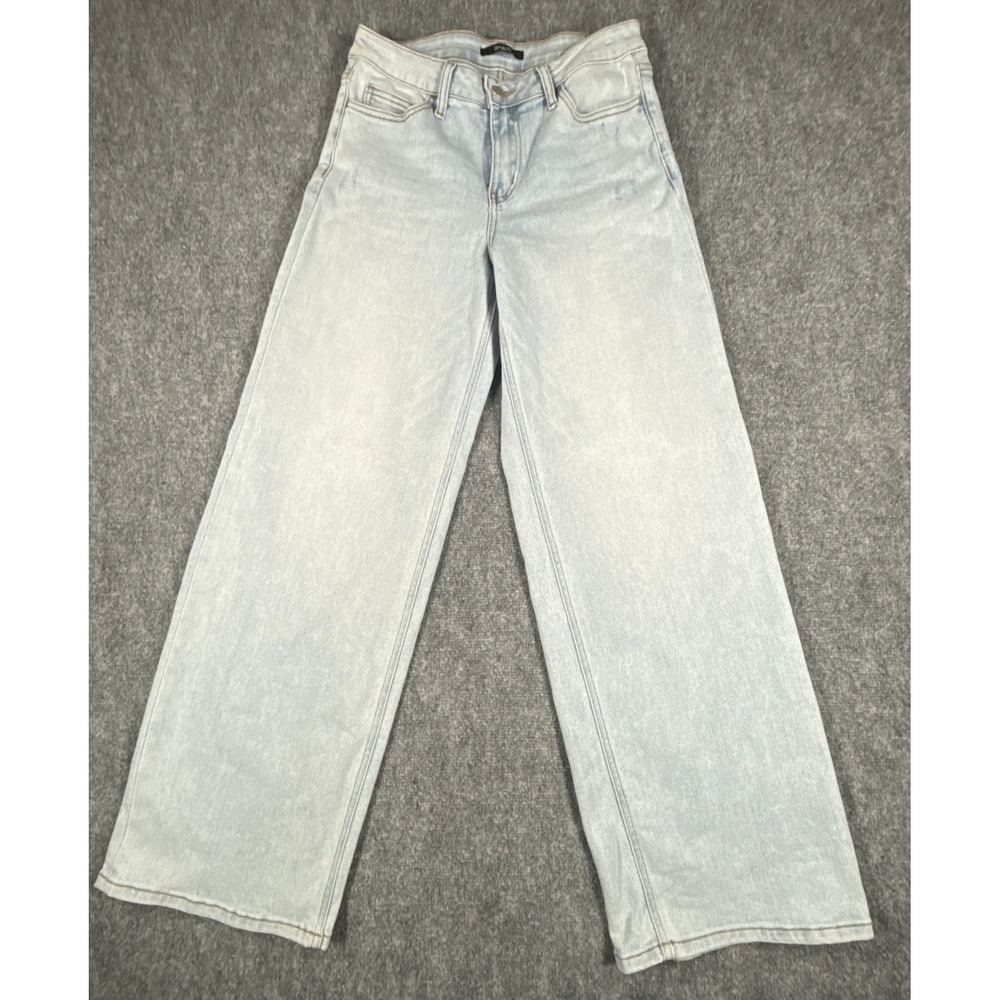 Oneso Womens Size 29 High Rise Wide Leg Jeans Light Wash Blue Stretch Denim